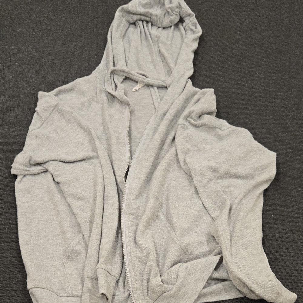 Alo Gray Zip-Up Hoodie